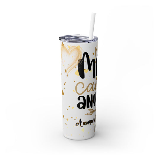 Motivational Skinny Tumbler - "Mom Can Do Anything" - 20oz