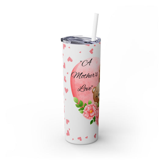 Bear Mom Skinny Mother's Day Tumbler with Straw - 20oz, Cute Gift for Mother's Day