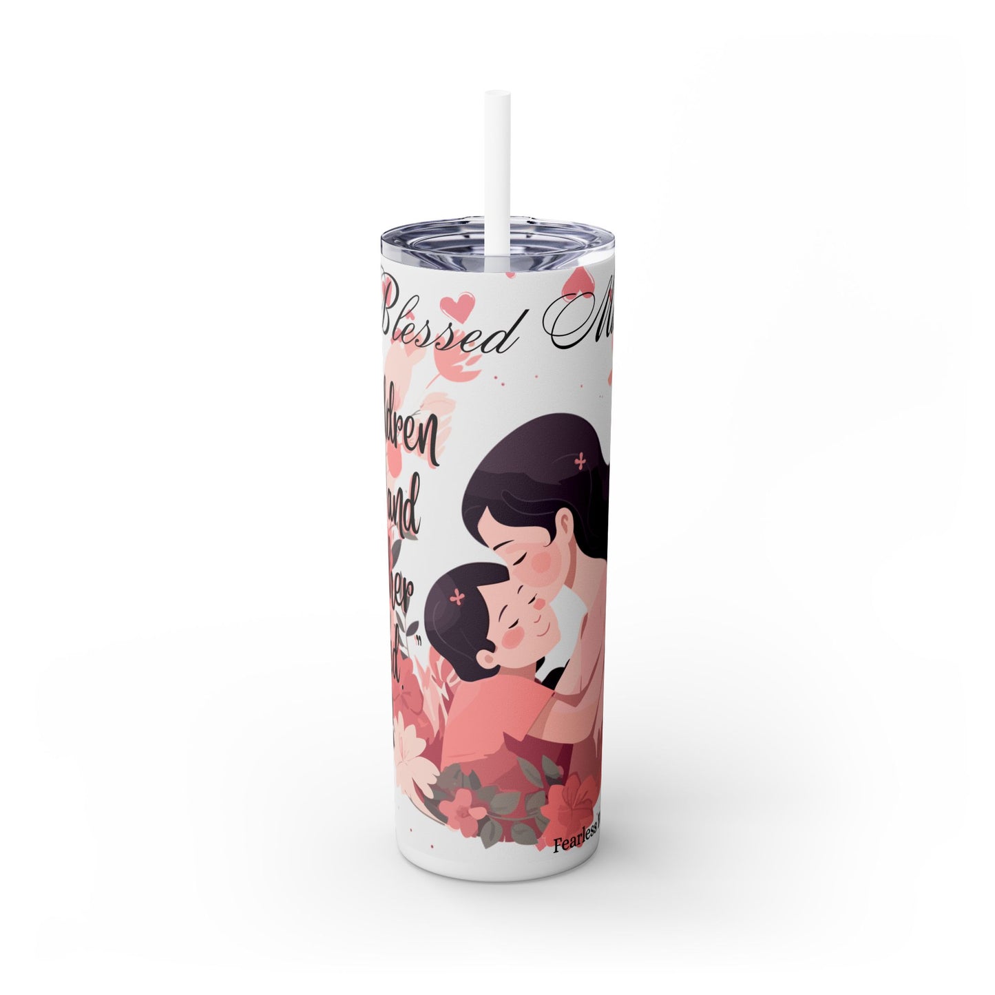 Blessed Mom Skinny Tumbler with Straw - 20oz | Perfect Gift for Mother's Day