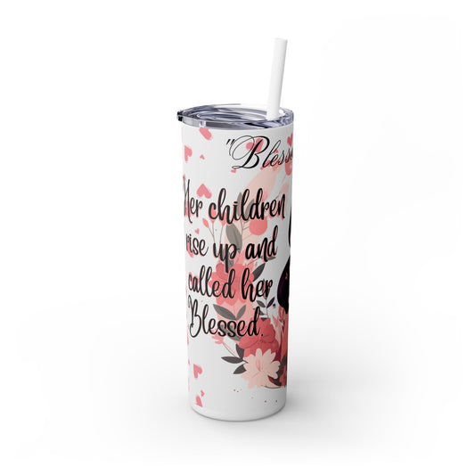Blessed Mom Skinny Tumbler with Straw - 20oz | Perfect Gift for Mother's Day